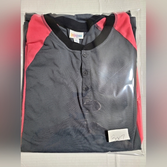 Lularoe Pink/Gray Blouse with Long Sleeves Shirt, Size XL - Picture 9 of 9